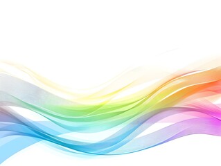 colorful rainbow waves abstract art line isolated on white background