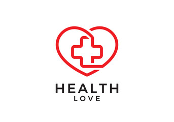 love healthcare and medical logo design vector