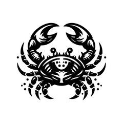 Crab silhouette. Crab Logo design. Isolated crab on white background