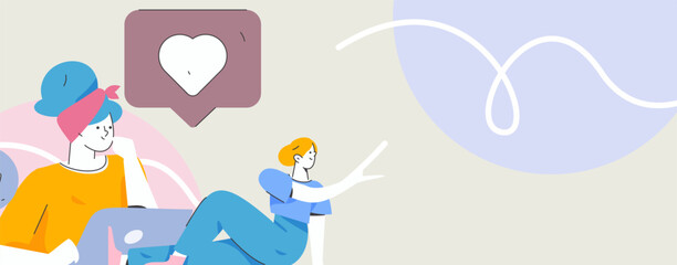 Flat vector illustration of business people operating work scene
