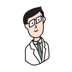 職業イラストアイコン　医師・薬剤師・研究者