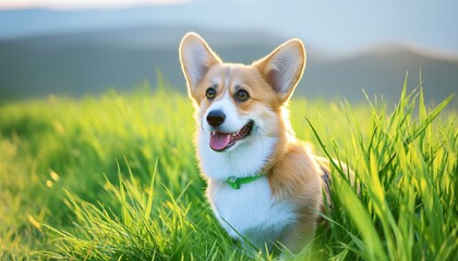 Adorable Summer Walks: Cute Welsh Corgi and Jack Russell Puppies in the Green Grass"