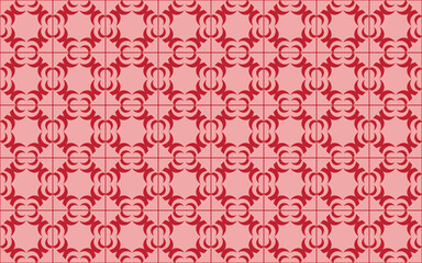 Geometric seamless pattern with red flowers, Tile pattern. Ceramic tiles. Vintage tiled. Seamless texture. red modern background. Floor ornament. jpg.
