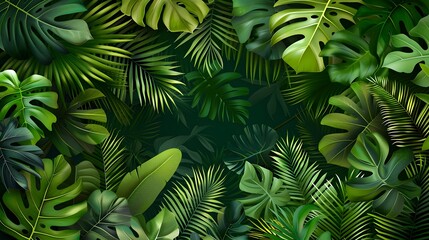 vector realistic green leaf background