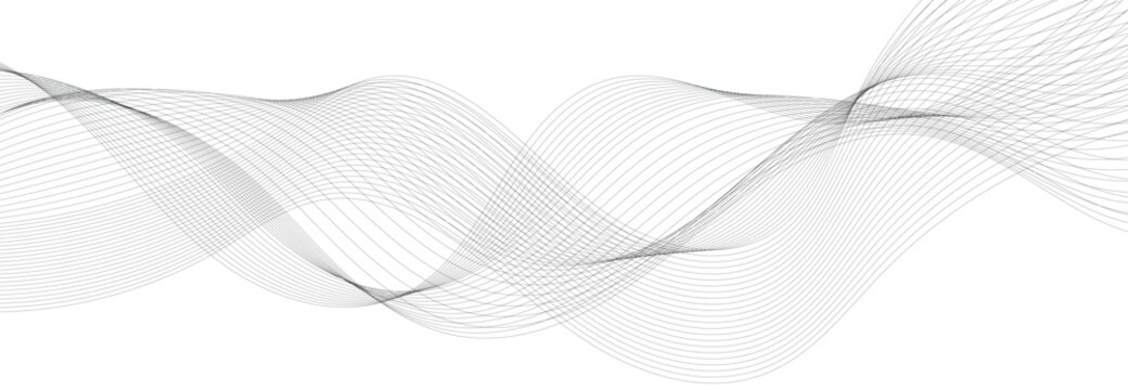 Wave lines vector illustration. Curve wave seamless pattern. Line art striped graphic template.