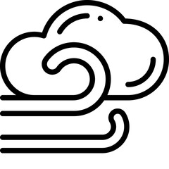 cloudy wind line icon
