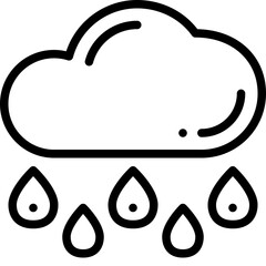 heavy rain line icon