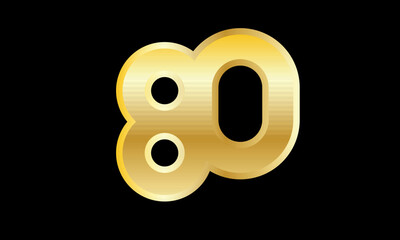 Number Gold 3D Elegant Modern Logo