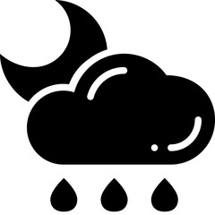 rainy night solid icon