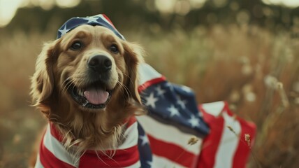 Dogs in Festive American Flag Outfits 