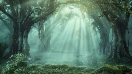 Mystical Forest Scene