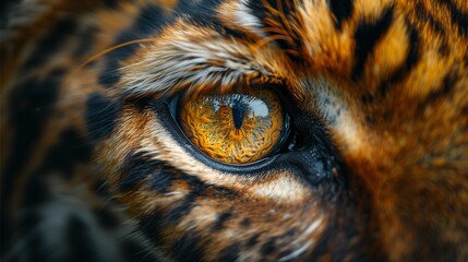 Extreme close-up of a beautiful and impressive leopard.