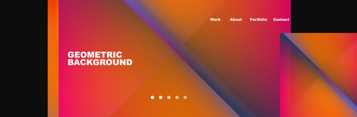 Colorful fluid gradient triangles and squares web site template. Vector Illustration For Wallpaper, Banner, Background, Card, Book Illustration, landing page