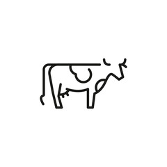 Obraz premium Cow icon. Simplified representation of a dairy cow, a staple in agricultural imagery, associated with milk and beef production. Ideal for agricultural businesses. Vector illustration