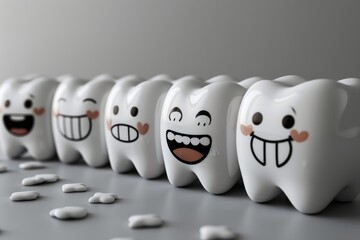 Dental Hygiene Concept, Cartoon Teeth