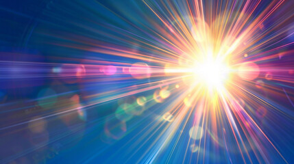 Obraz premium glowing light burst Realistic sun rays. colorful sun ray glow abstract shine light effect starburst sunshine glowing. Special lens flash, light effect. The flash flashes rays and searchlight.