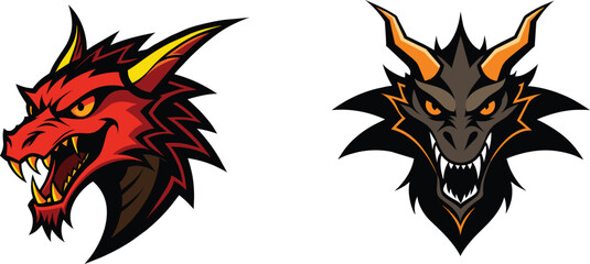 angry dragon head silhouette