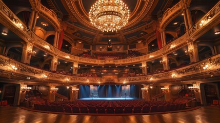 Obraz premium Breathtakingly grand opera houses with opulent interiors and stunning architectural details for a majestic experience