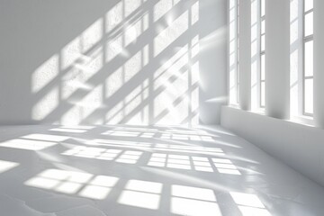 Obraz premium Abstract background with sun rays and shadows on the wall