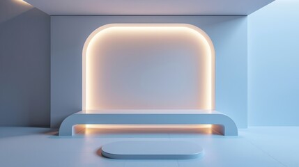 Showcase the adaptability of your design elements with an image featuring a blank booth system set against a versatile and customizable 3D background, perfect for online content creation and branding.