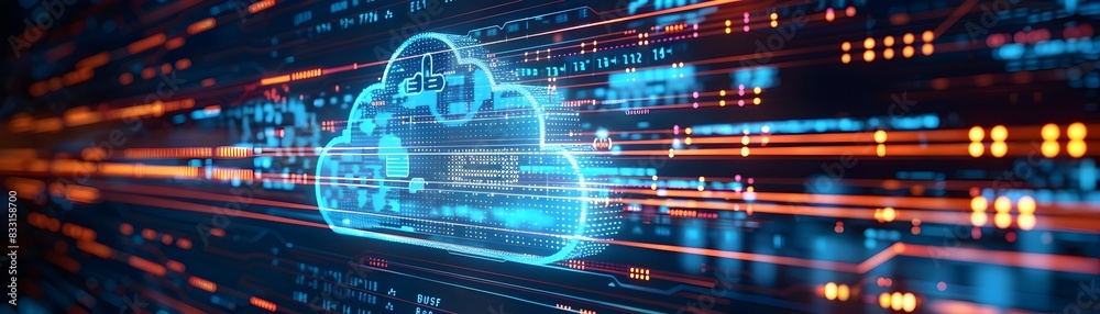 Poster innovative cloud computing dashboard with real time analytics and interactive interfaces