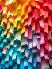Colorful Geometric Paper Installation