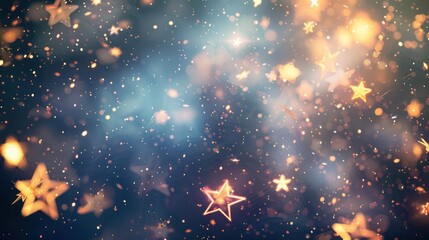 Create a sense of wonder and awe with a photo featuring a classy certificate banner surrounded by a celestial display of shining lights and falling star particles.