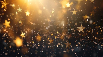 Obraz premium Capture the attention of viewers with a visually stunning photo showcasing a classy certificate banner adorned with elegant shining lights and ethereal falling star particles.