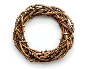 Handcrafted Wicker Frame with Bohemian Charm Isolated for Home Decor Nature Inspired Design with Organic Textures and Copy Space