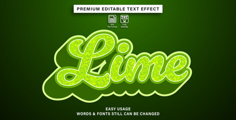 Editable graphic text effect lime