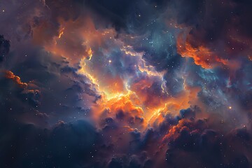 Nebulas churn, a kaleidoscope of celestial birth.