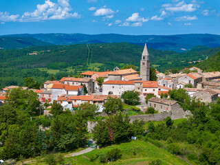 Aerial view of Roč Town in Istra, Croatia