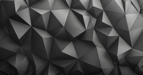 Black abstract background with low poly geometric shapes