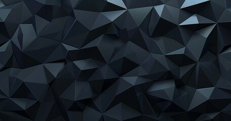 Obraz premium Black abstract background with low poly geometric shapes