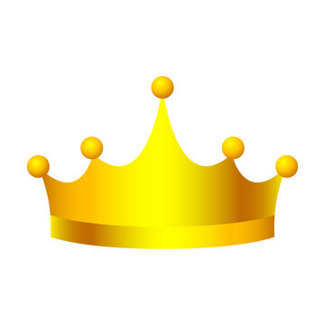 Vector illustration of golden crown on transparent background