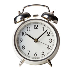 Alarm clock isolated on transparent background PNG cut out clipart.