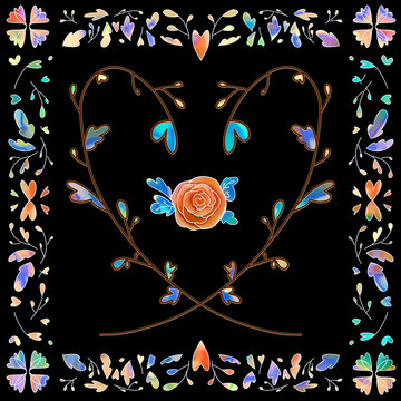 002 heart rose pattern