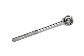 Multi purpose combination iron socket wrench, with accessories, isolated on white background