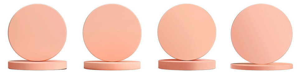 Set of Salmon Podium isolated on transparent png background collection set . Generative ai