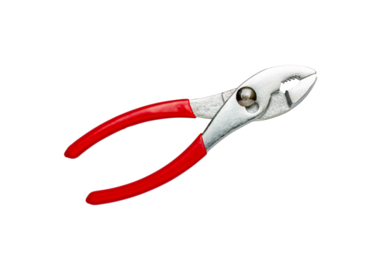 Closed slip joint pliers, anti-magnetic titanium, isolated on white background