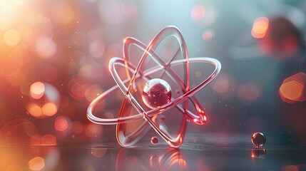 Particle Physics Discovery A physicist unveils a groundbreaking particle physics theory, represented by an atom retro colors, capturing the essence of scientific discovery