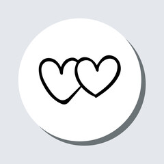 Heart icon vector. Love sign symbol in trendy flat style. Heart vector icon illustration in circle isolated on gray background