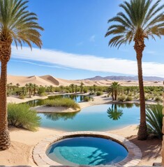 Fototapeta premium pool in desert oasis