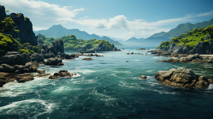 Aerial View Of Beautiful Tropical Islands Landscape Background