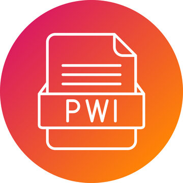 PWI File Format Vector Icon Design
