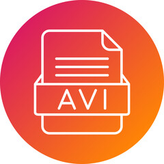 AVI File Format Vector Icon Design