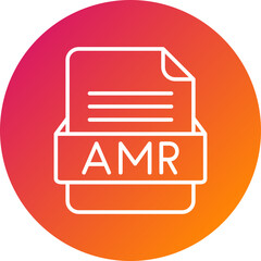 AMR File Format Vector Icon Design