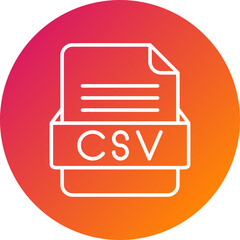 CSV File Format Vector Icon Design