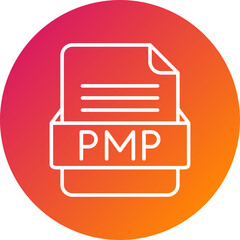 PMP File Format Vector Icon Design