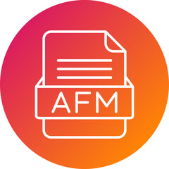 AFM File Format Vector Icon Design